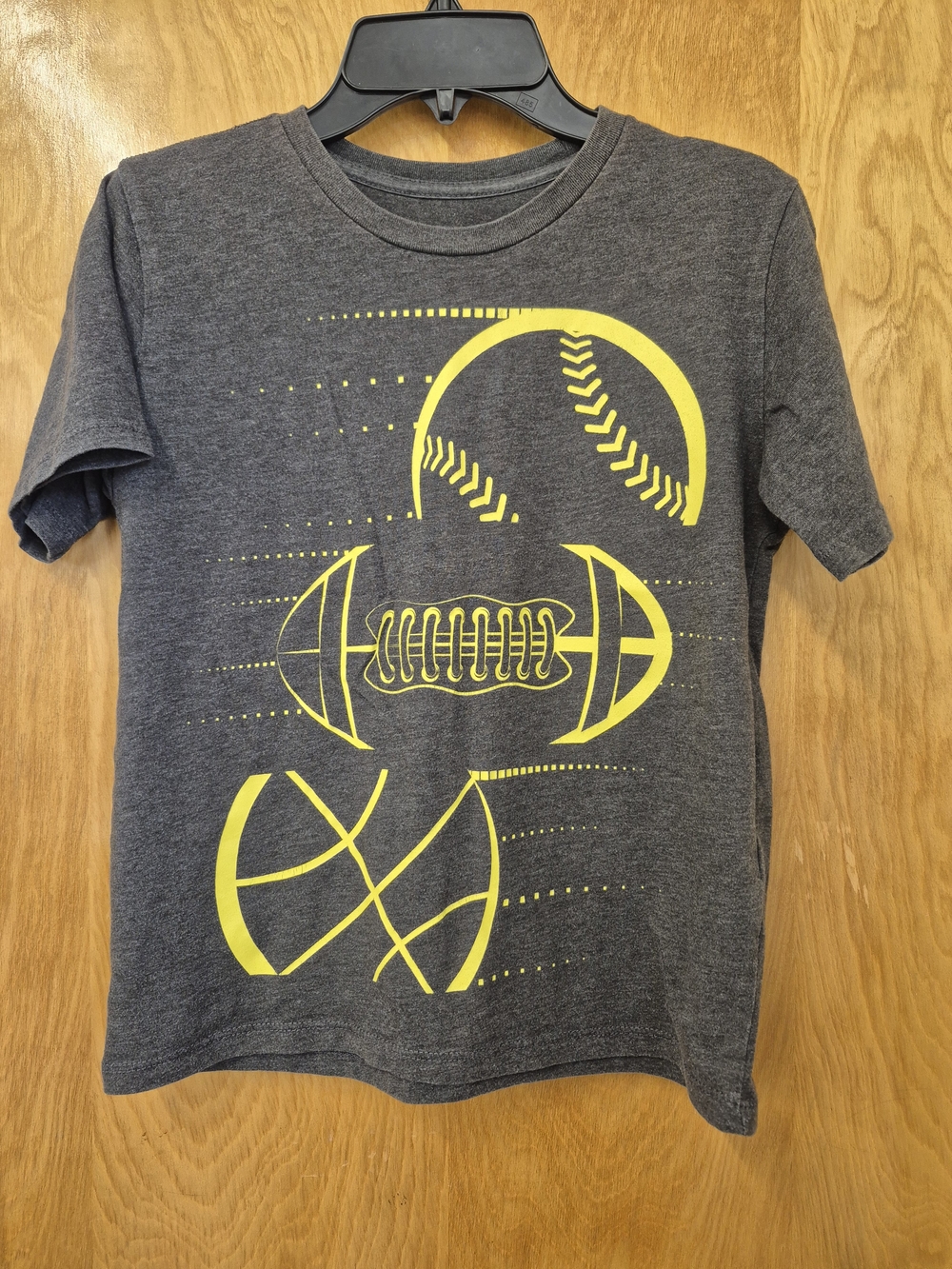 The Children's Place Charcoal Gray Tee with Yellow Sports Graphics